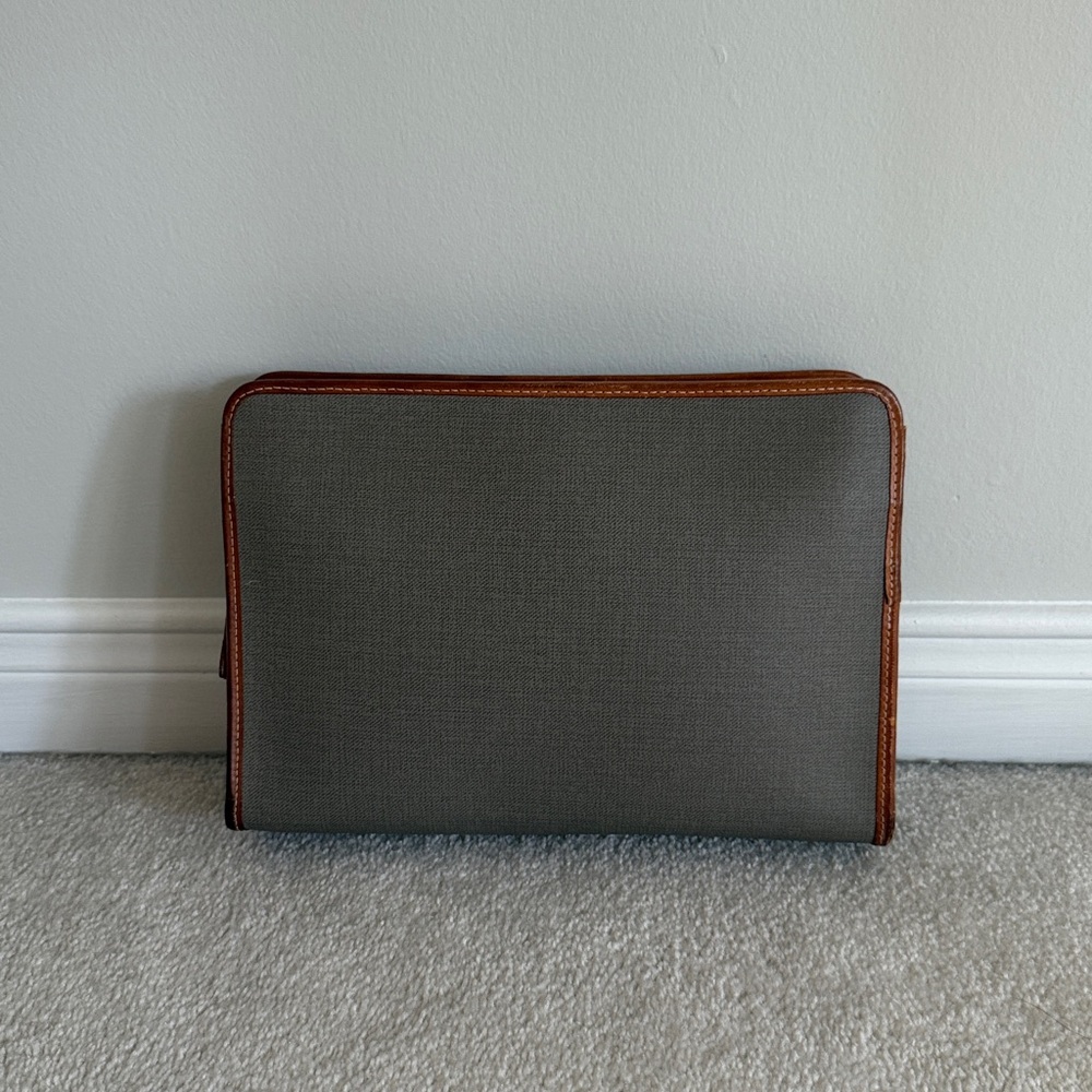 Vintage Dior Zip toiletry in khaki taupe clutch - Picture 2 of 15